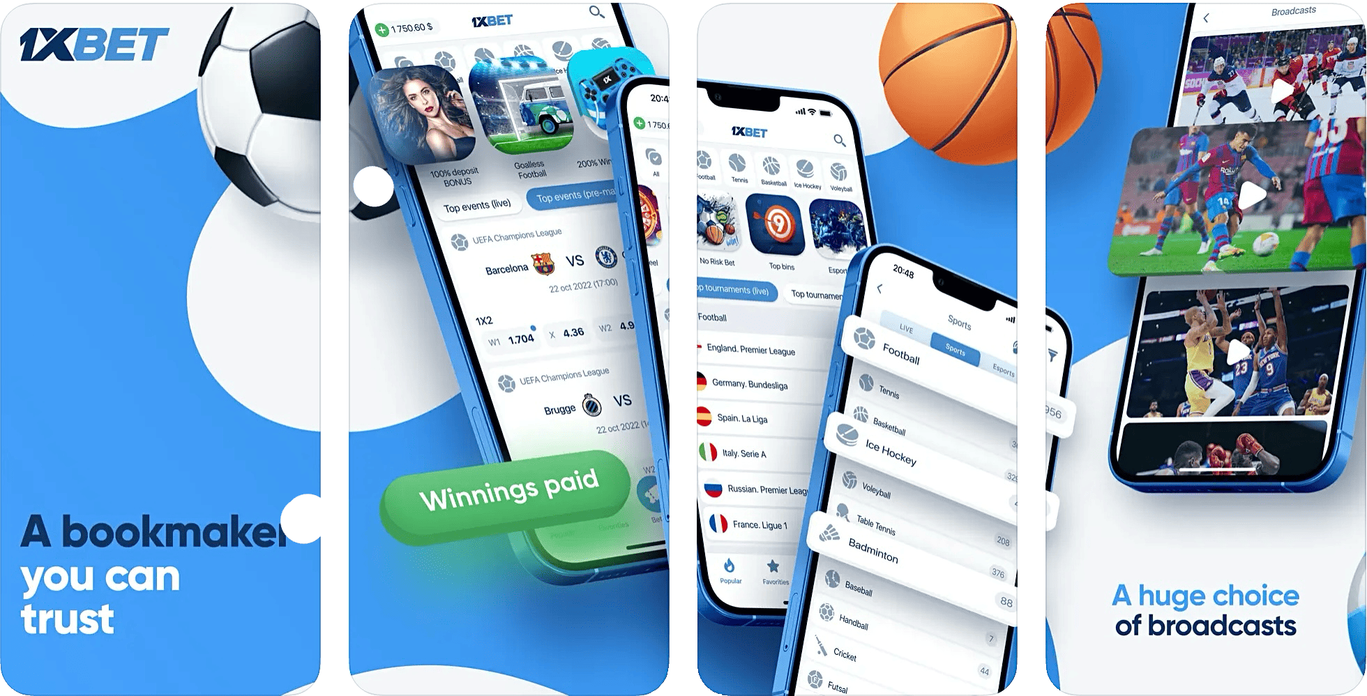 1xbet app interface